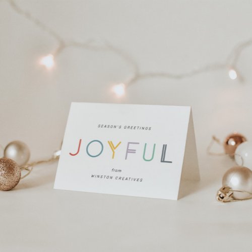 Modern Pastel Joyful Company Business Holiday Card