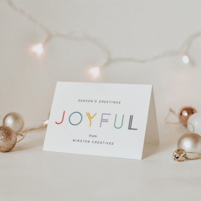 Modern Pastel Joyful Company Business Holiday Card (Creator Uploaded)