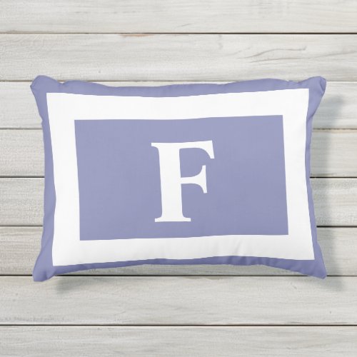 Modern Pastel Lavender Purple Bold Monogram Outdoor Pillow