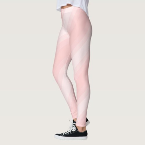 Modern Pastel Light Peach Stripes Cute Stylish Leggings