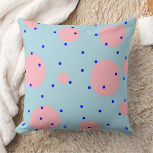 Modern Pastel Light Pink and Light Blue Throw Pillow