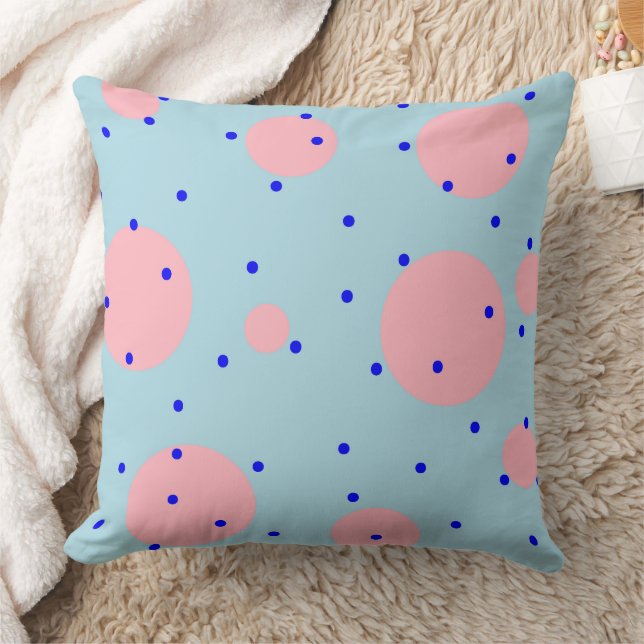 Modern Pastel Light Pink and Light Blue Throw Pillow (Blanket)