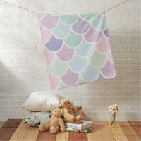 Modern Pastel Lovely Mermaid Pattern Baby Blanket