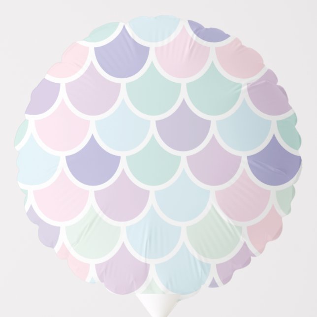 Modern Pastel Lovely Mermaid Pattern Balloon (Front)