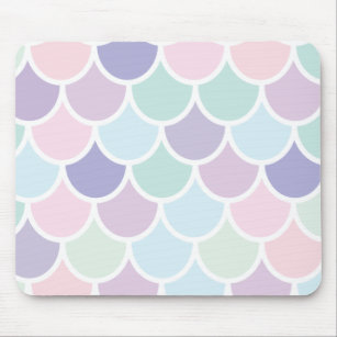 Modern Pastel Lovely Mermaid Pattern Mouse Pad