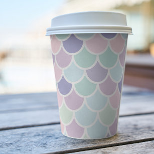 Modern Pastel Lovely Mermaid Pattern Paper Cups