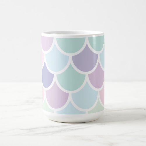 Modern Pastel Lovely Mermaid Pattern With Name Coffee Mug