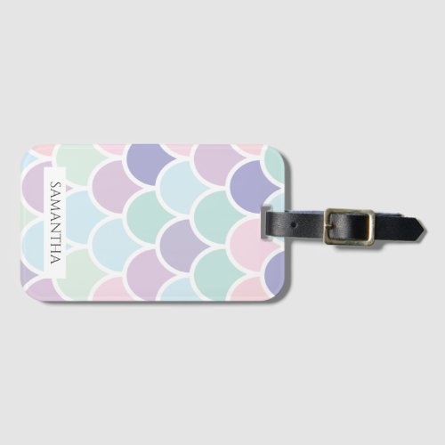 Modern Pastel Lovely Mermaid Pattern With Name Luggage Tag