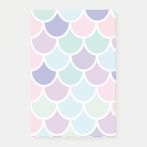 Modern Pastel Lovely Mermaid Pattern With Name Post_it Notes