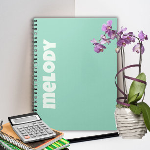Modern pastel mint dormroom decor name notebook