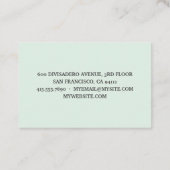Modern Pastel Mint Hello And You Name Business Card (Back)