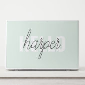 Modern Pastel Mint Hello And You Name HP Laptop Skin (Front)