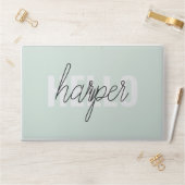 Modern Pastel Mint Hello And You Name HP Laptop Skin (Desk)