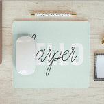 Modern Pastel Mint Hello And You Name Mouse Pad<br><div class="desc">Modern Pastel Mint Hello And You Name</div>