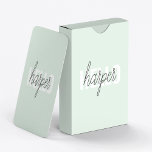 Modern Pastel Mint Hello And You Name Poker Cards<br><div class="desc">Modern Pastel Mint Hello And You Name</div>