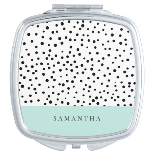 Modern Pastel Mint Simple With Personalized Name Compact Mirror