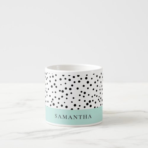 Modern Pastel Mint Simple With Personalized Name Espresso Cup