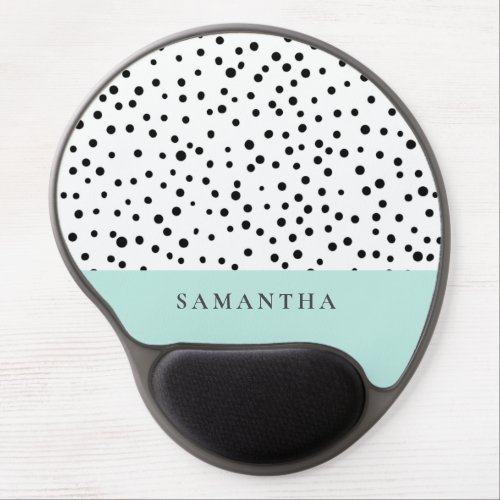 Modern Pastel Mint Simple With Personalized Name Gel Mouse Pad