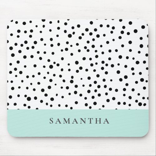 Modern Pastel Mint Simple With Personalized Name Mouse Pad