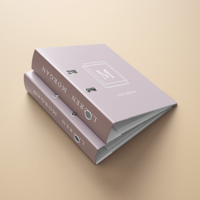 Modern Pastel Monogram Lilac Personalized Binder (Creator Uploaded)