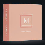 Modern Pastel Monogram Orange Personalized Binder<br><div class="desc">Binder featuring a beautiful pastel color palette with a personalized monogram and design in a geometrical manner. This design comes on different background color options which you can find in our store.</div>