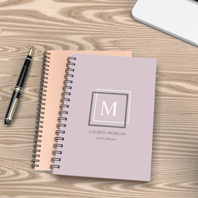 Modern Pastel Monogram Purple Personalized Planner (Creator Uploaded)