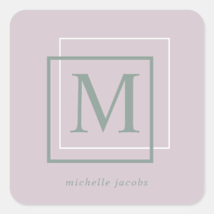 Modern Pastel   Monogram Sticker