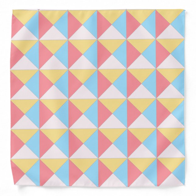 Modern pastel multicolored diamond pattern bandana (Front)