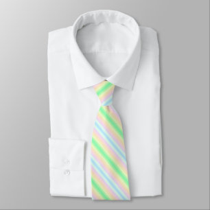 Modern Pastel Multicolored Gradient Striped Neck T Neck Tie