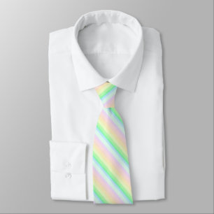 Modern Pastel Multicolored Gradient Striped Neck Tie