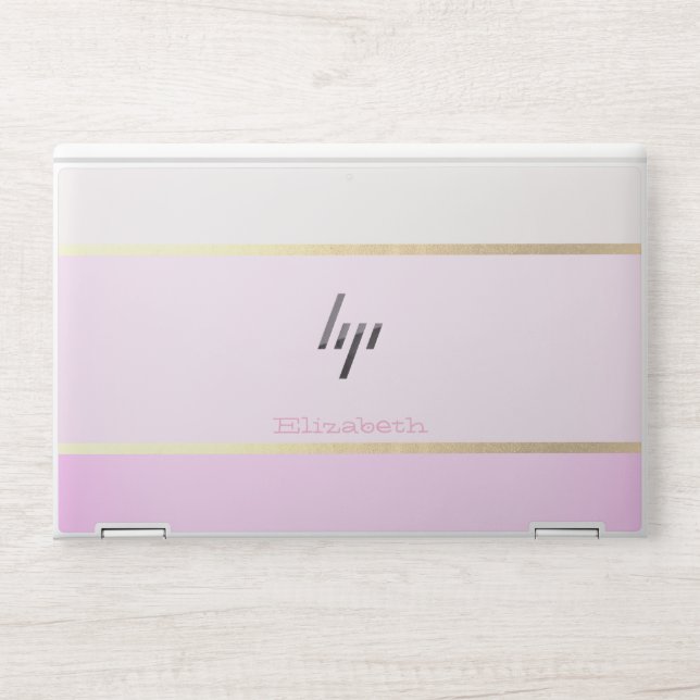 Modern Pastel Ombre  Striped - Personalized HP Laptop Skin (Front)