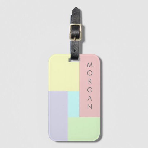 Modern Pastel  Personalized Luggage Tag