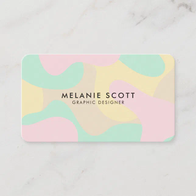 Modern pastel pink abstract pattern minimalist business card | Zazzle