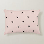 Modern Pastel Pink And Black Hearts Pattern Accent Pillow<br><div class="desc">Surprise your loved ones with a thoughtful and stylish gift from our Modern Pastel Pink and Black Hearts Pattern Collection. Ideal for birthdays,  anniversaries,  or just to show someone you care,  these items make for unforgettable presents.</div>