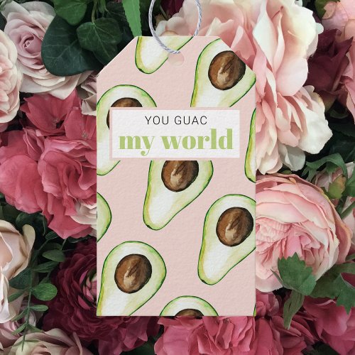 Modern Pastel Pink And Green Avocado Fun Quote  Gift Tags