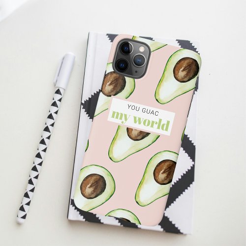 Modern Pastel Pink And Green Avocado Fun Quote iPhone 11Pro Max Case