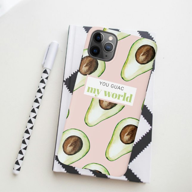 Modern Pastel Pink And Green Avocado Fun Quote iPhone Case (Creator Uploaded)