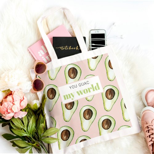 Modern Pastel Pink And Green Avocado Fun Quote  Tote Bag