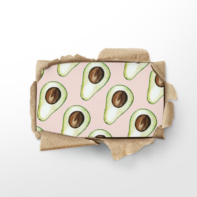 Modern Pastel Pink And Green Avocado Pattern Business Card (Creator Uploaded)