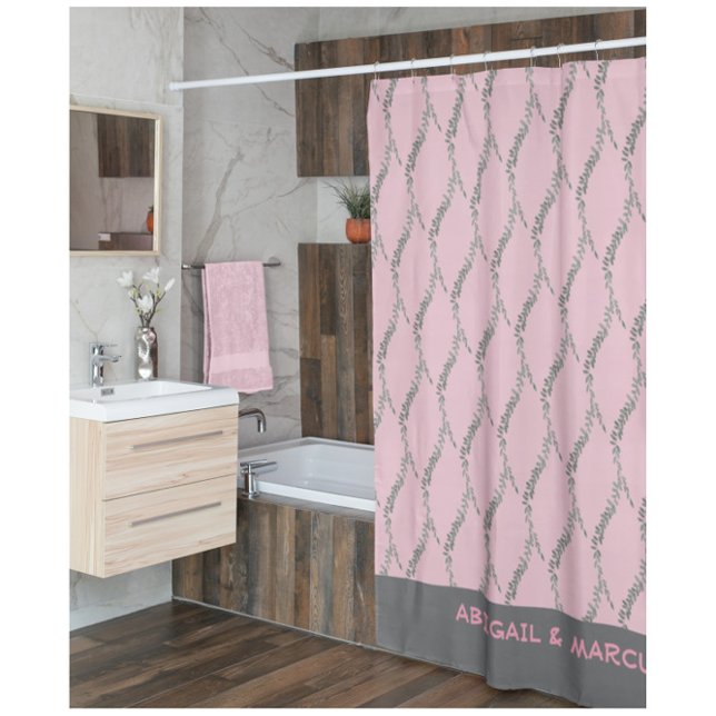 Modern Pastel Pink  Bath Shower Curtain (Creator Uploaded)