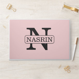Modern Pastel Pink Beauty Personalized Name HP Laptop Skin