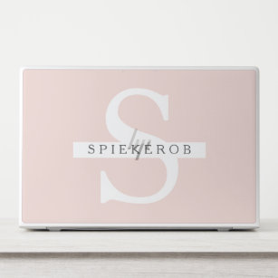 Modern Pastel Pink Beauty Personalized Name HP Laptop Skin