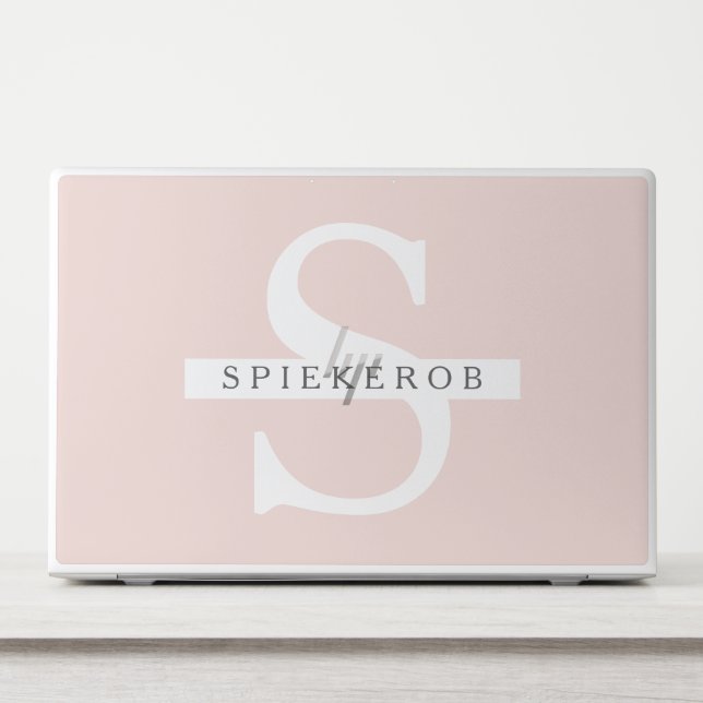 Modern Pastel Pink Beauty Personalized Name HP Laptop Skin (Front)