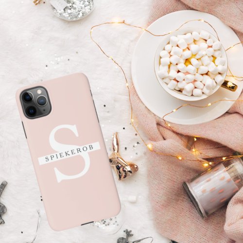 Modern Pastel Pink Beauty Personalized Name iPhone 11Pro Max Case