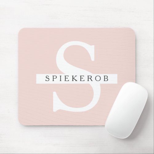 Modern Pastel Pink Beauty Personalized Name Mouse Pad