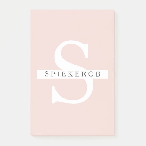 Modern Pastel Pink Beauty Personalized Name Post_it Notes