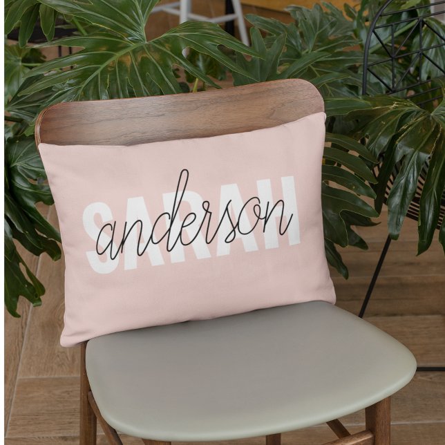 Modern Pastel Pink Beauty Personalized You Name Accent Pillow (Creator Uploaded)