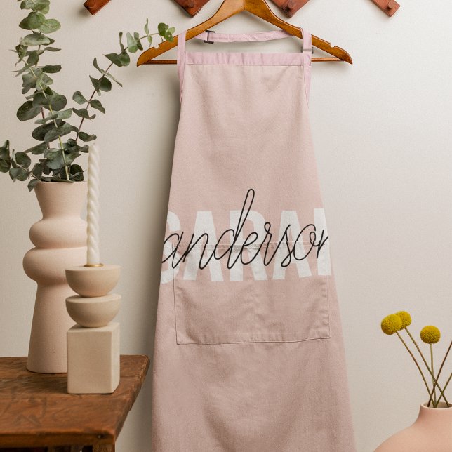 Modern Pastel Pink Beauty Personalized You Name Apron (Creator Uploaded)