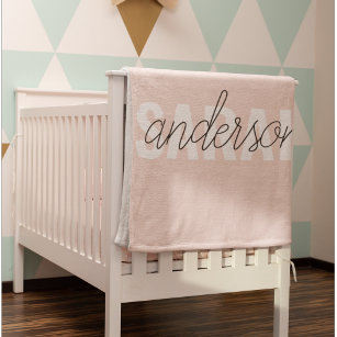 Modern Pastel Pink Beauty Personalized You Name Baby Blanket