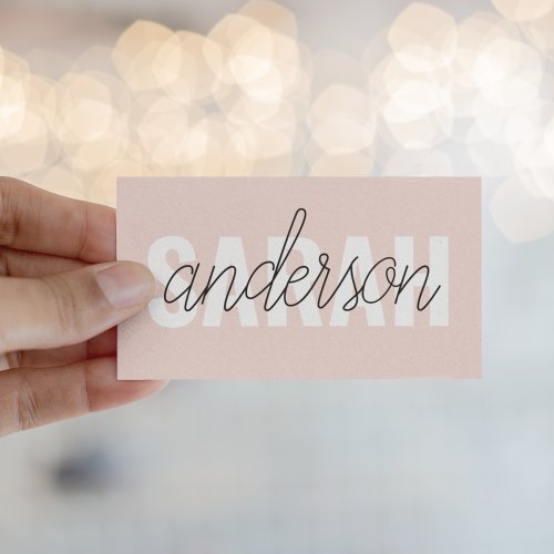 Modern Pastel Pink Beauty Personalized You Name Business Card
